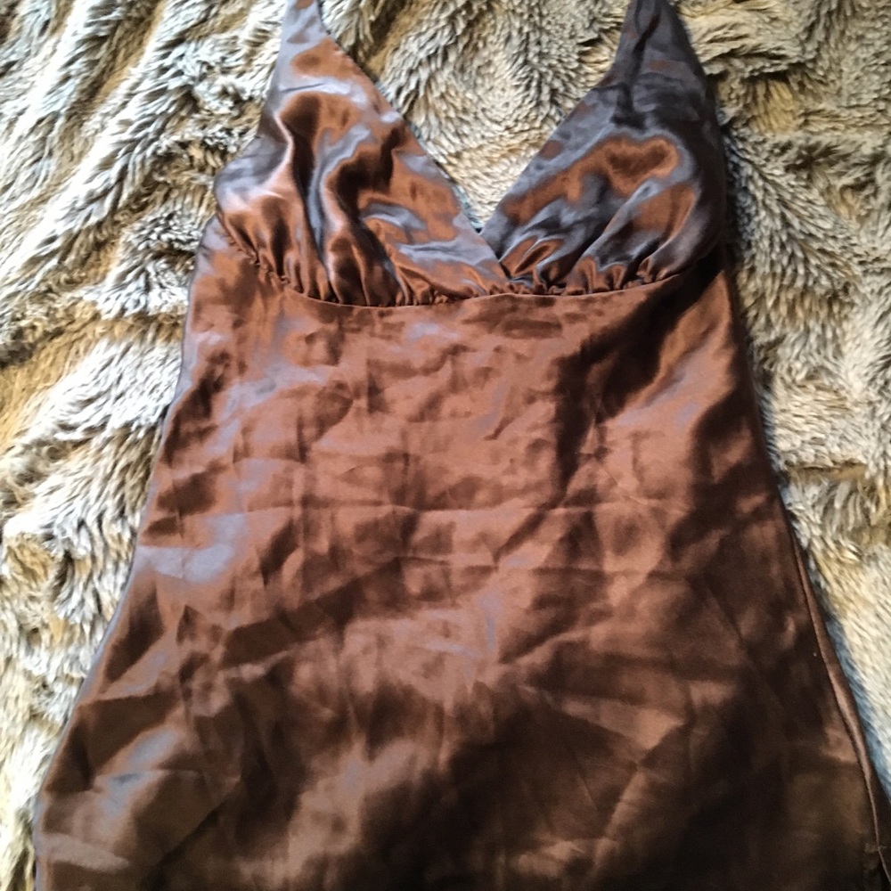 Brown Silk Tank Top